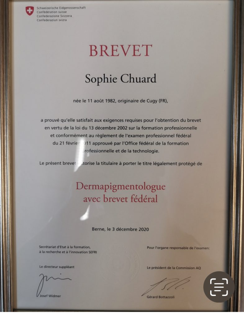 Chuard Sophie Brevet dermapigmentologue